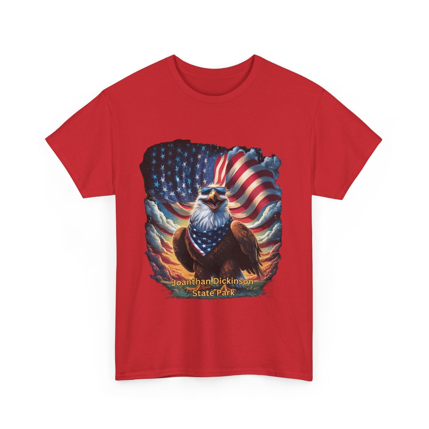 Jonathan Dickinson State Park 4th of July Eagle Unisex Heavy Cotton Tee