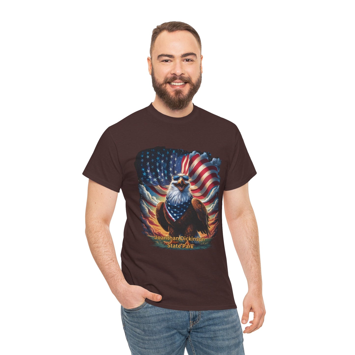 Jonathan Dickinson State Park 4th of July Eagle Unisex Heavy Cotton Tee