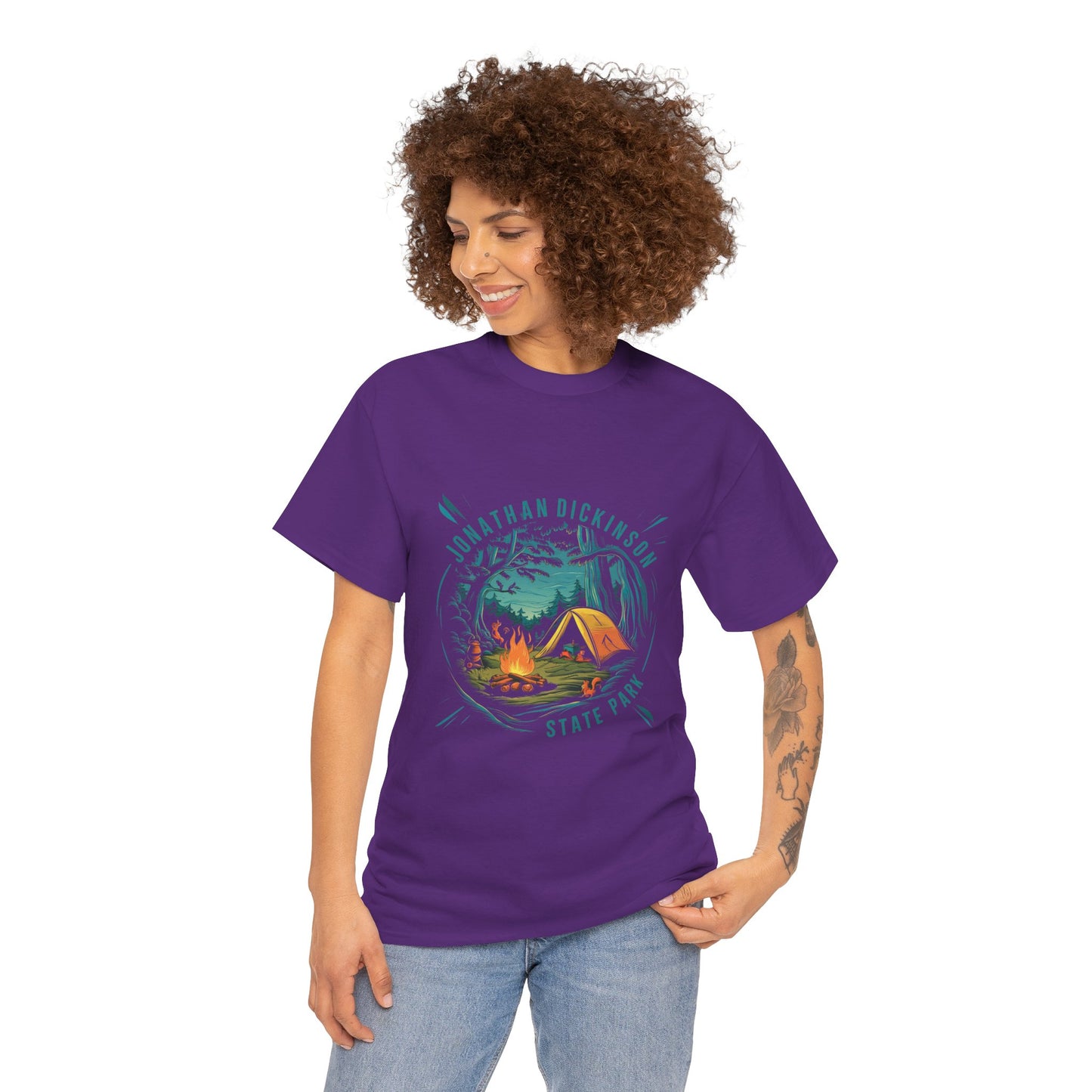 Jonathan Dickinson State Park Campfire Unisex Heavy Cotton Tee