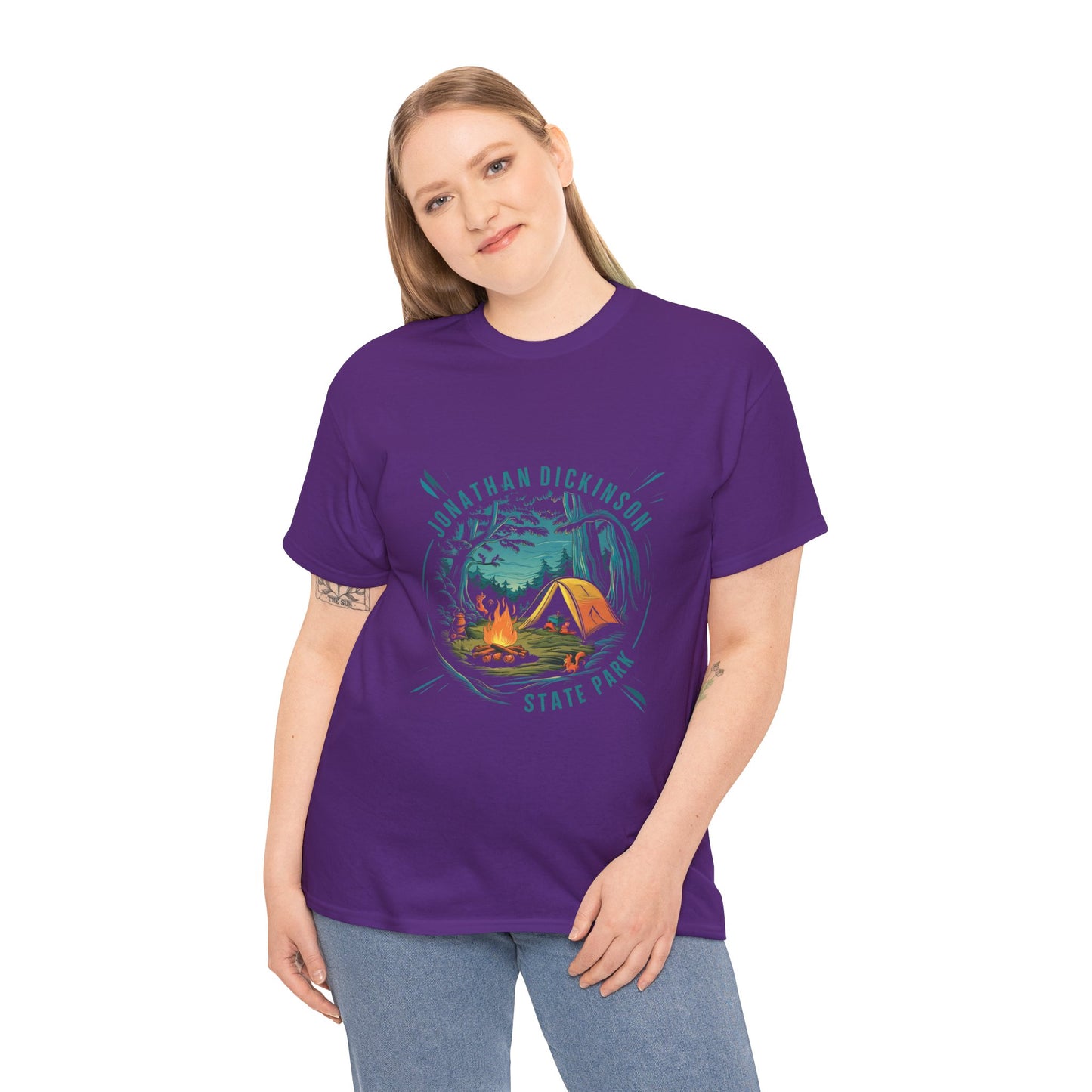 Jonathan Dickinson State Park Campfire Unisex Heavy Cotton Tee