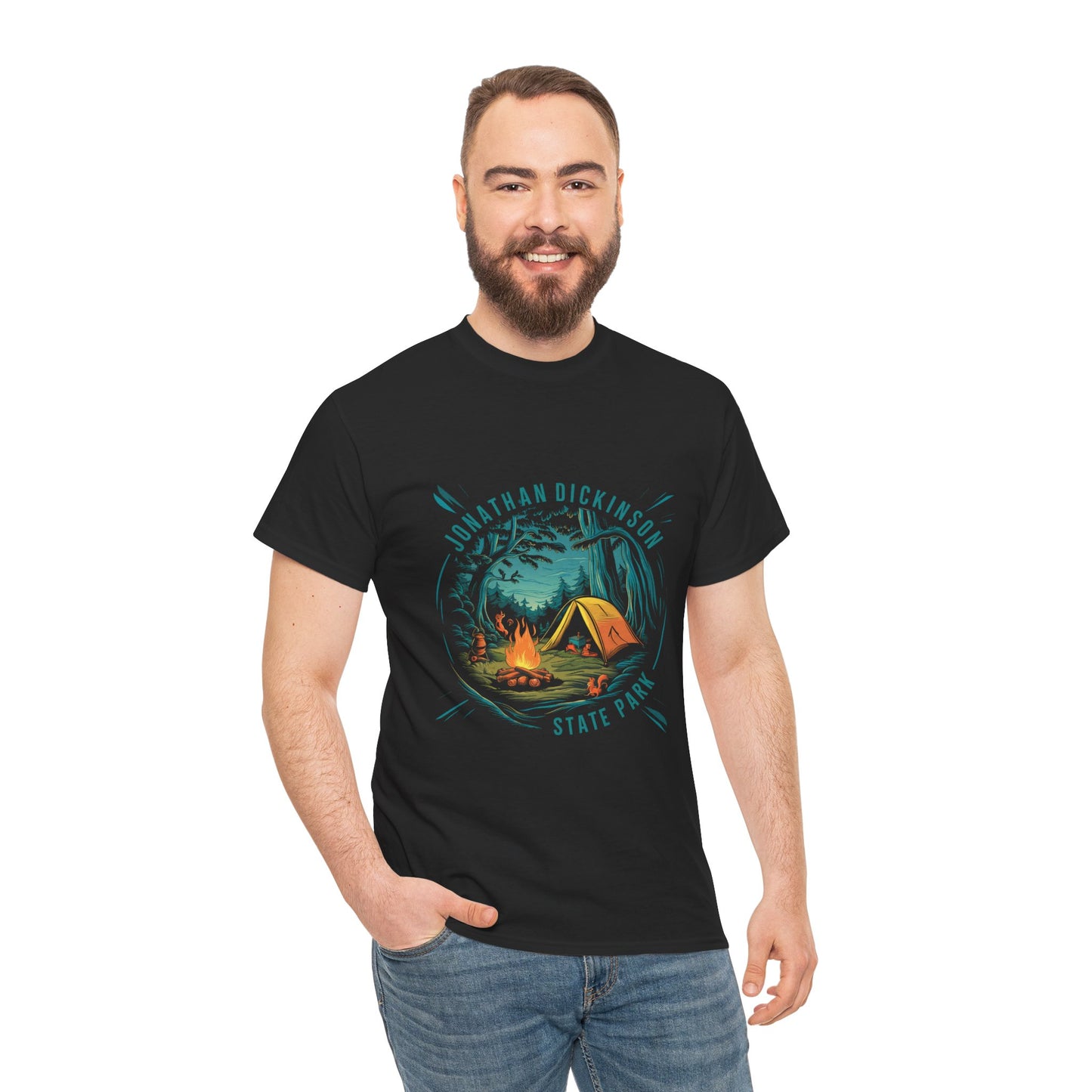 Jonathan Dickinson State Park Campfire Unisex Heavy Cotton Tee