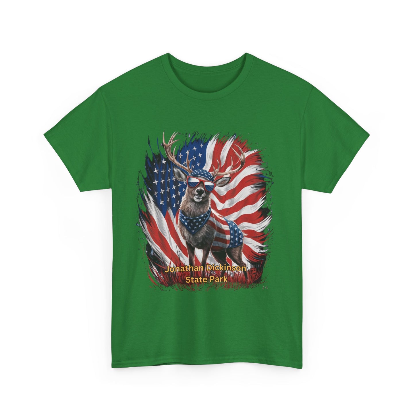 Jonathan Dickinson State Park 4th of July Deer Unisex Heavy Cotton Tee