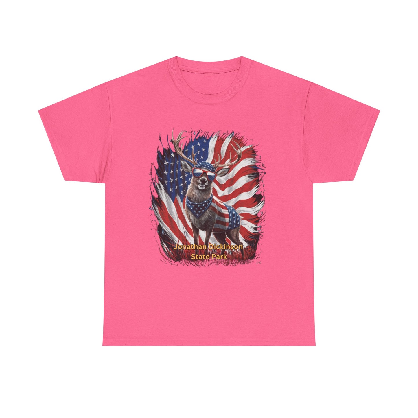 Jonathan Dickinson State Park 4th of July Deer Unisex Heavy Cotton Tee