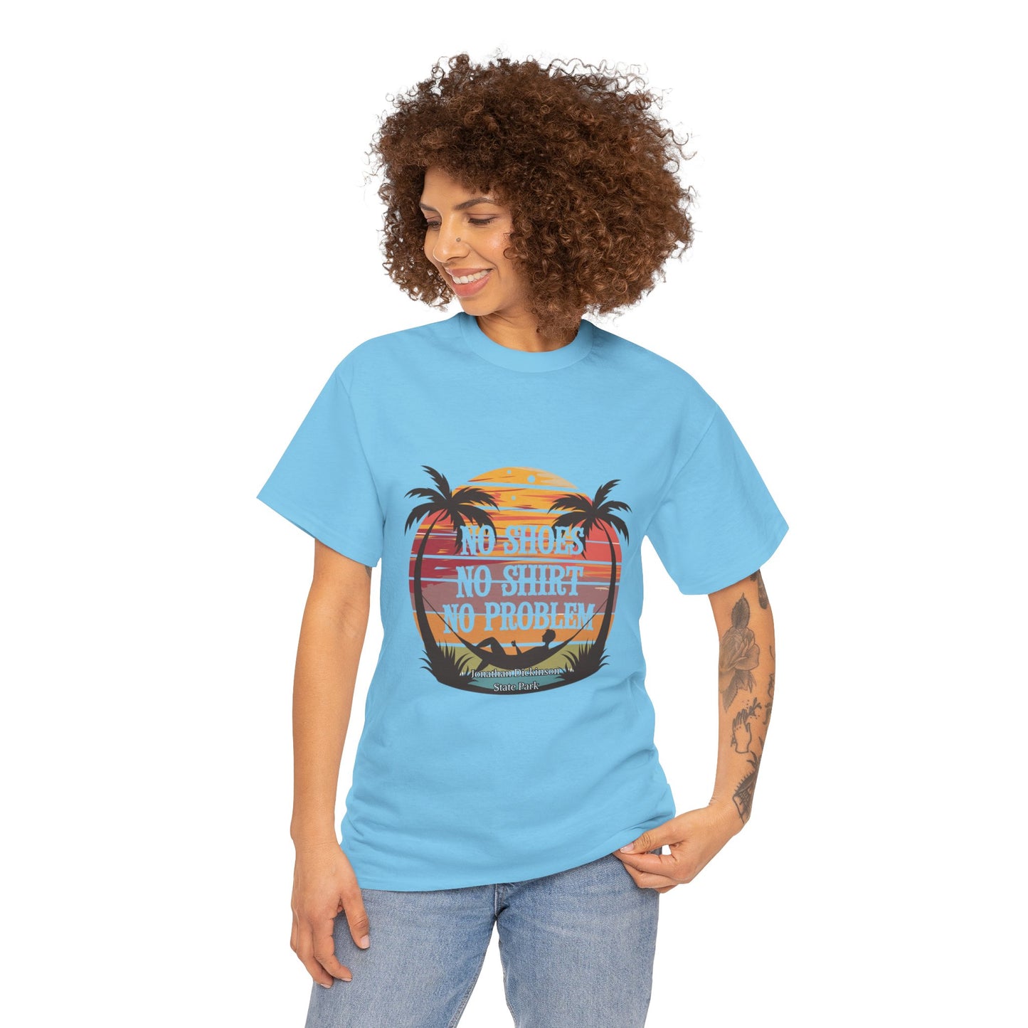 Jonathan Dickinson State Park No Shoes Unisex Heavy Cotton Tee