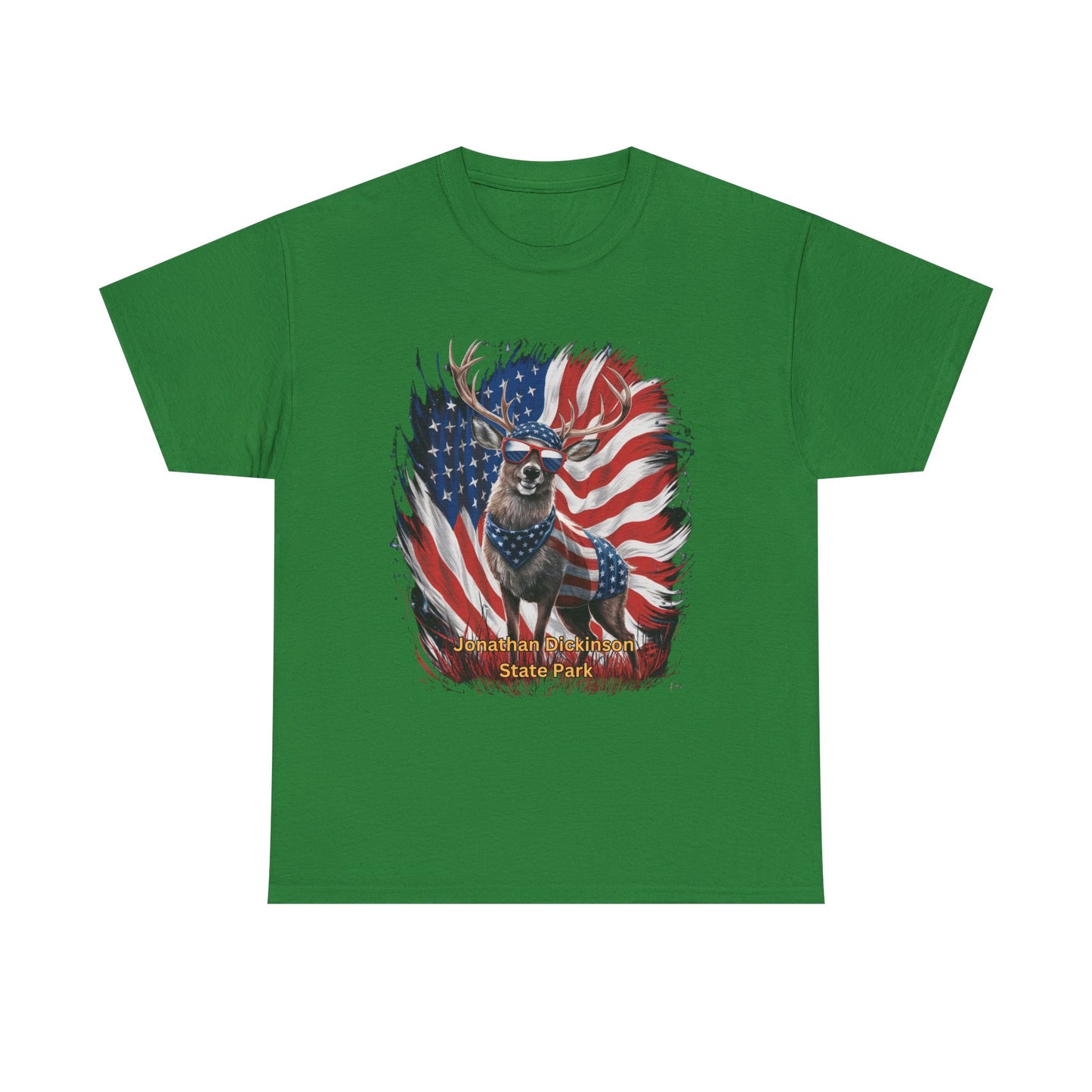 Jonathan Dickinson State Park 4th of July Deer Unisex Heavy Cotton Tee