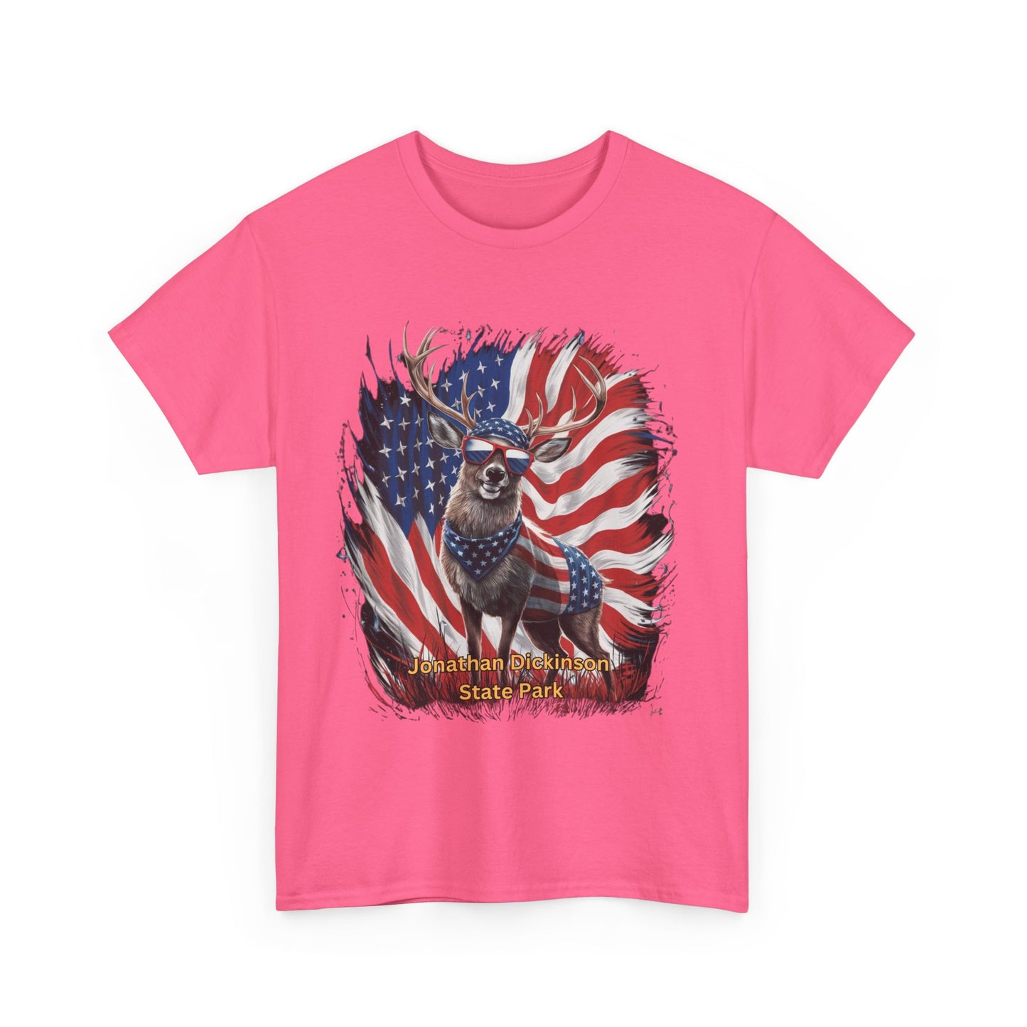 Jonathan Dickinson State Park 4th of July Deer Unisex Heavy Cotton Tee